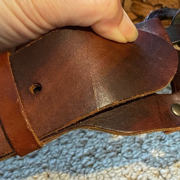 Women Brown Thick Genuine Leather Belt Size Large main image 9
